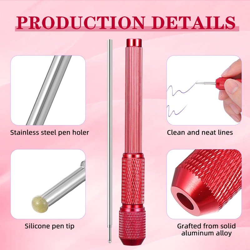 Exceart 20Pcs Tattoo Pen Holder Set，Marking Stencil Pens with Adjustable Grip - Professional Tattoo Supplies for Artists, Red & Purple