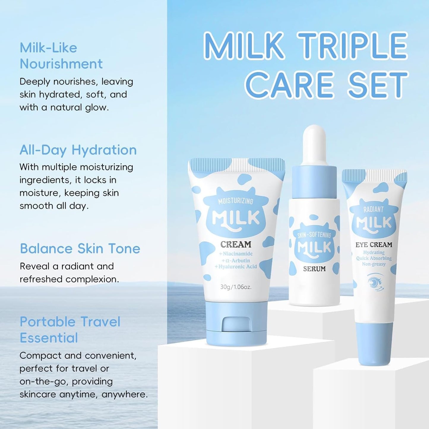 Milk Skin Care For Teens 10-12, Teen Skin Care Set Skincare For Girls 10-12, Kids Skin Care Set For Girls Ages 8-12, Skin Care For Kids & Teen Girls, Gentle, Daily Use, Hydrating