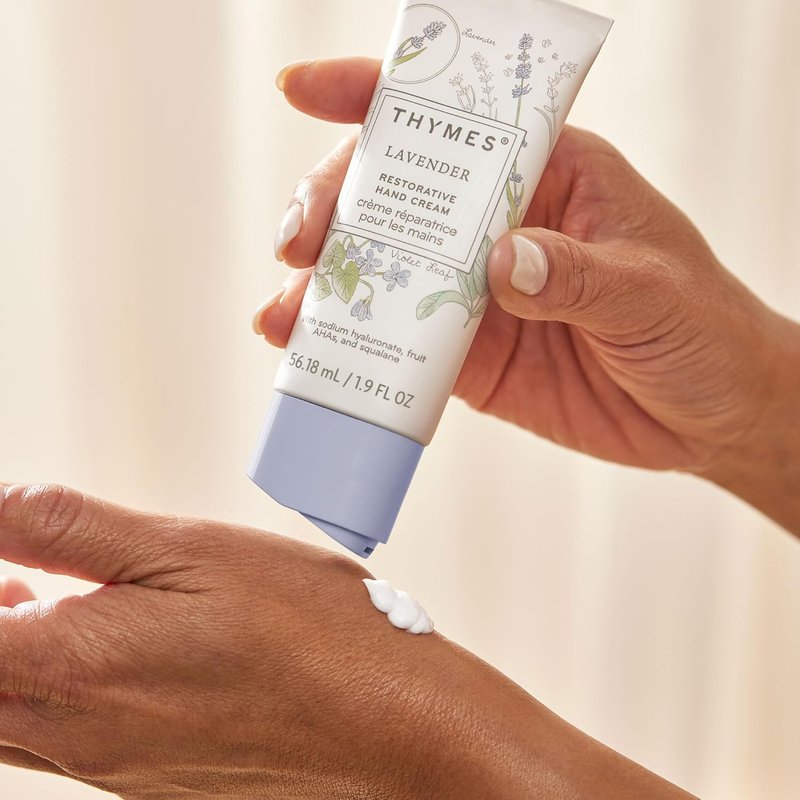 Thymes Restorative Hand Cream - Moisturizing Lavender & Rosewood Formula | Travel Size 1.9 fl oz