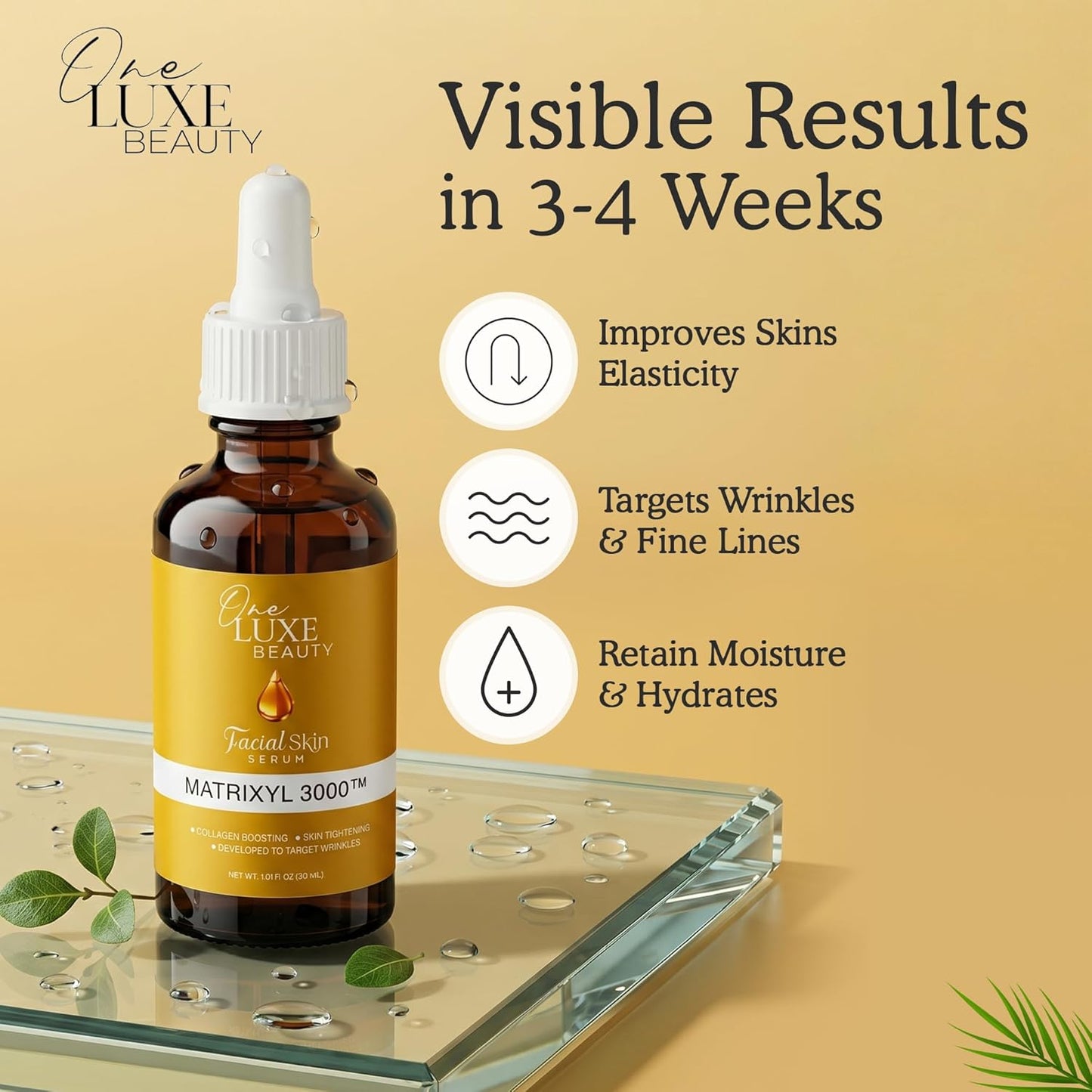 Anti-Aging Serum with Matrixyl 3000 & Hyaluronic Acid - Deep Wrinkle Repair & Hydration | 1.01 Fl Oz