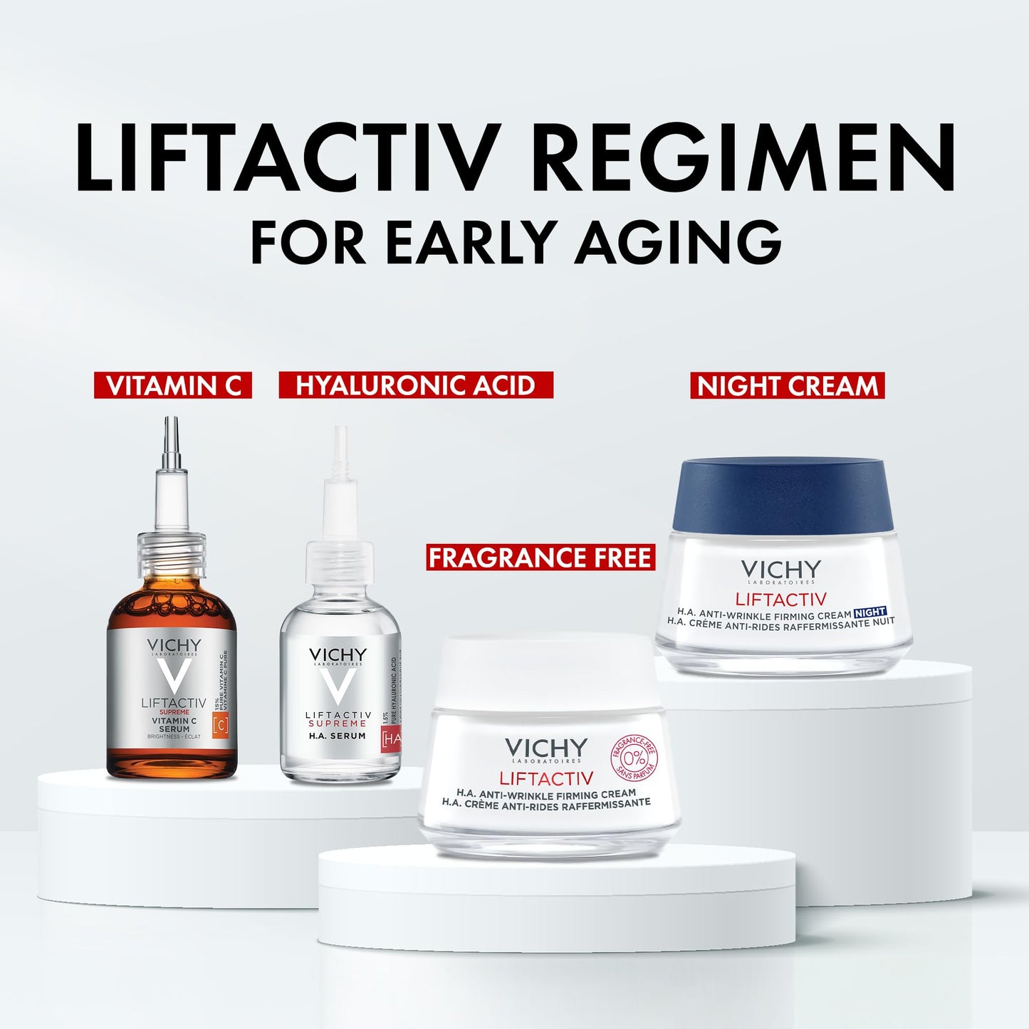 VICHY LiftActiv H.A. Anti-Wrinkle Firming Cream Fragrance Free, Anti Aging Face Cream With Vitamin C & Hyaluronic Acid, Smoothing & Firming For Wrinkles, Visibly Plumps Skin & Improves Radiance