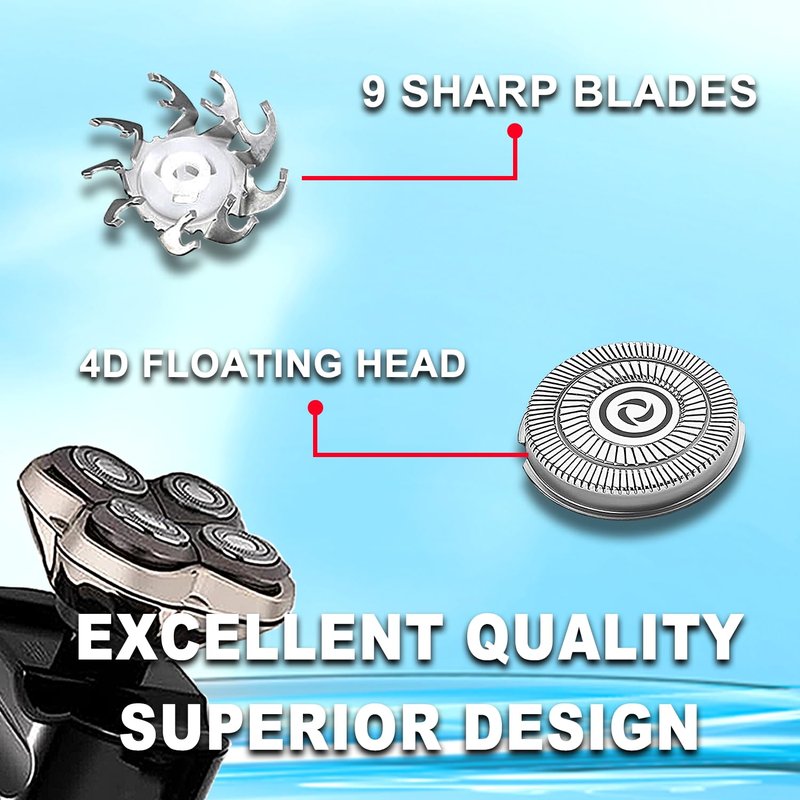 Head Shaver Replacement Heads Compatible with Sk-ull Shaver Pitbull Gold PRO, Pitbull Silver PRO, Palm, Pitbull Platinum PRO, Electric Razor Replacement head for Superior Shaving (16 PACKS)