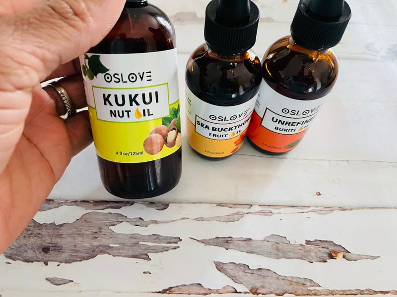 Oslove Organics Pure Kukui Nut Oil-Cold Pressed, use on skin and hair- 4 oz