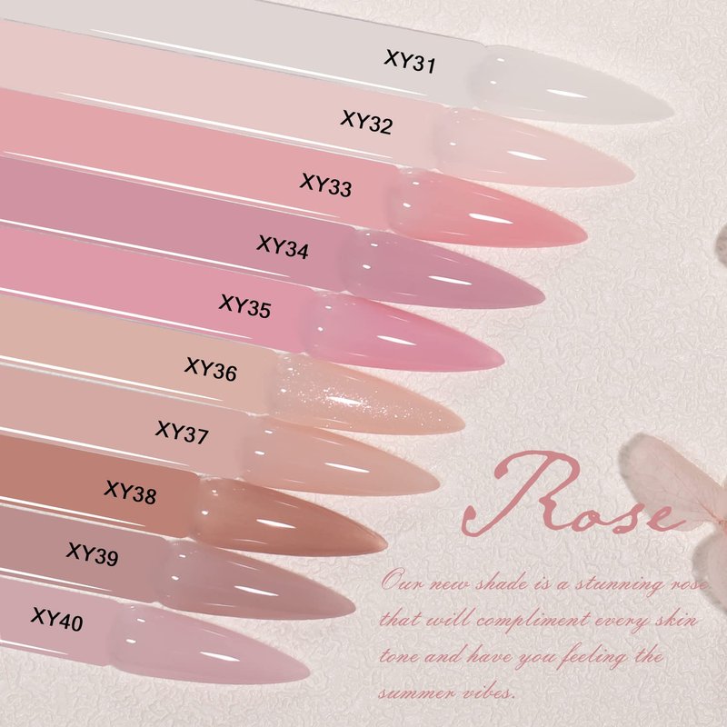 SHOYUM Jelly Nude Gel Nail Polish Set, 10Pcs Sheer Milky White Pink Transparent Gel Polish Kit UV LED Nail Gel Polish Colors Varnish Nail Art DIY Salon 7ML