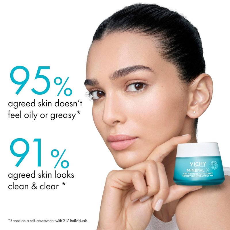 Vichy Mineral 89 Moisture Boosting Cream - Fragrance-Free Daily Face Moisturizer with Hyaluronic Acid | Suitable for All Skin Types