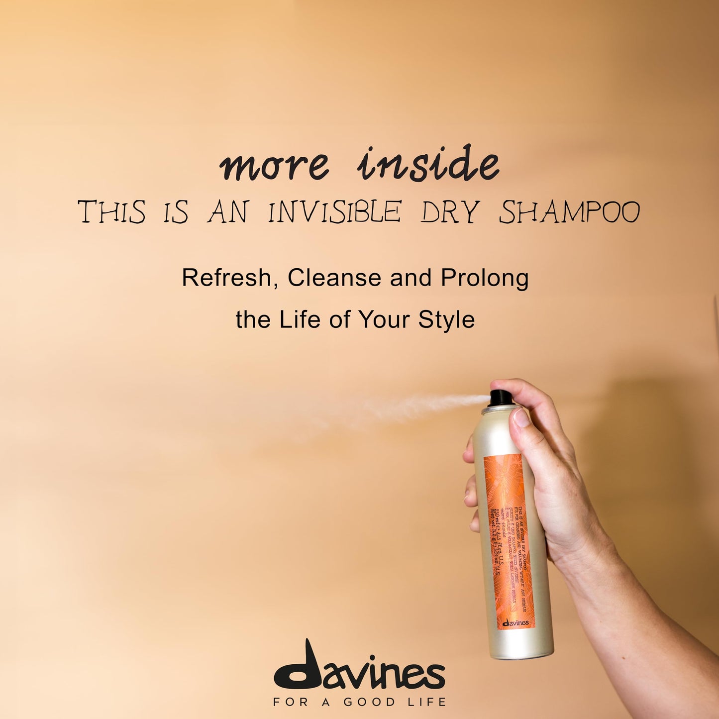 Davines This Is An Invisible Dry Shampoo, No Hold Refreshes & Cleans - Absorbs Oil & Extends Blowouts - No White Residue or Build-Up, 6.03 Fl Oz