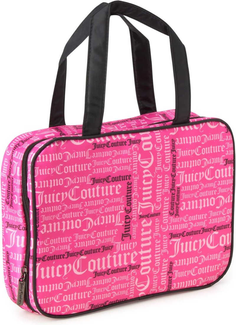 Juicy Couture Hot Pink Graffiti Makeup Bag | Travel Cosmetics Organizer for Essentials
