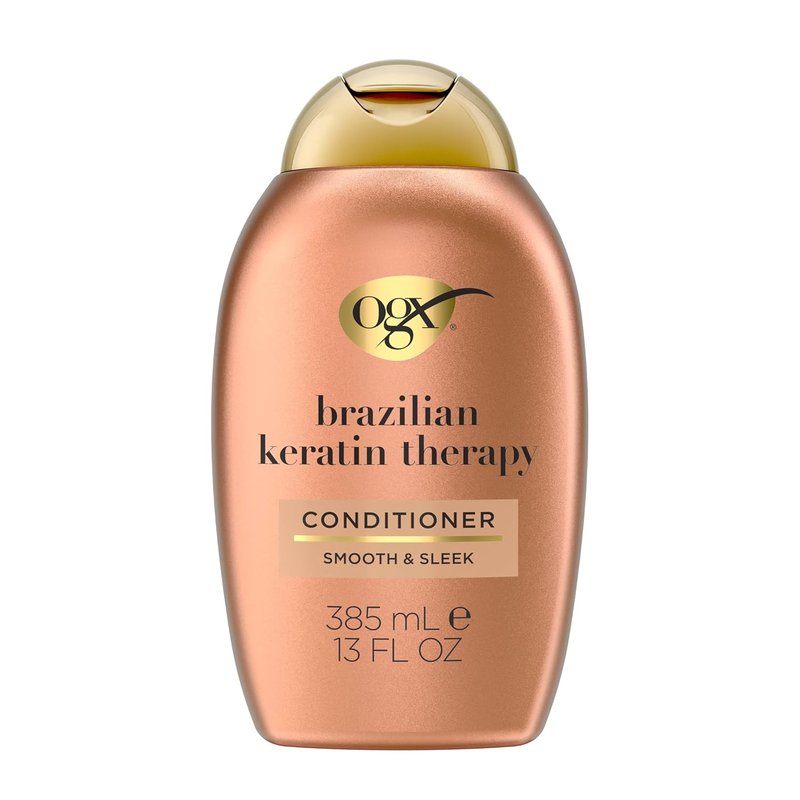 OGX Ever Straightening Conditioner - Brazilian Keratin Therapy with Coconut Oil & Cocoa Butter | Paraben-Free, Sulfate-Free
