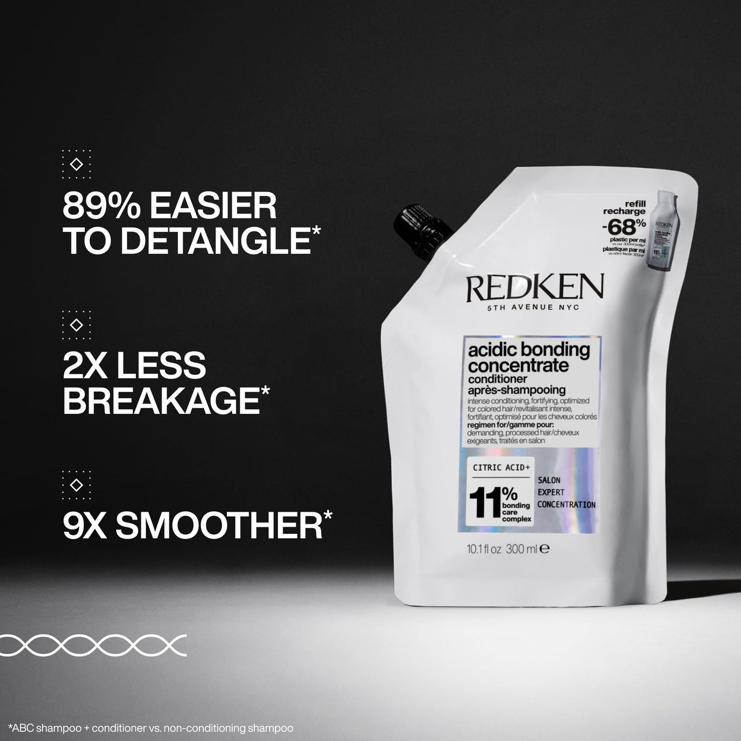 Redken Acidic Bonding Concentrate Conditioner For Damaged Hair Repair - Strengthens and Repairs Weak and Brittle Hair, Sulfate-Free, With Citric Acid