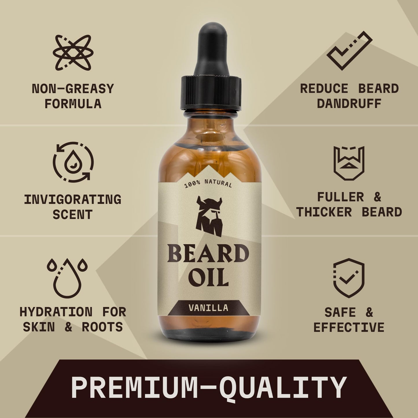 Striking Viking Beard Oil for Men - Naturally Derived Conditioner with Almond, Tea Tree, Argan & Jojoba Oil for Beard Growth, Softening & Moisturizing