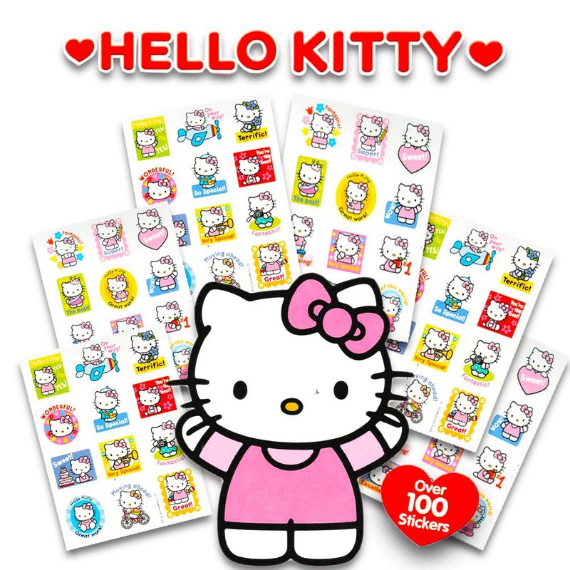 Hello Kitty Stickers and Tattoos Party Favor Bundle ~ 100 Stickers and 100 Hello Kitty Temporary Tattoos