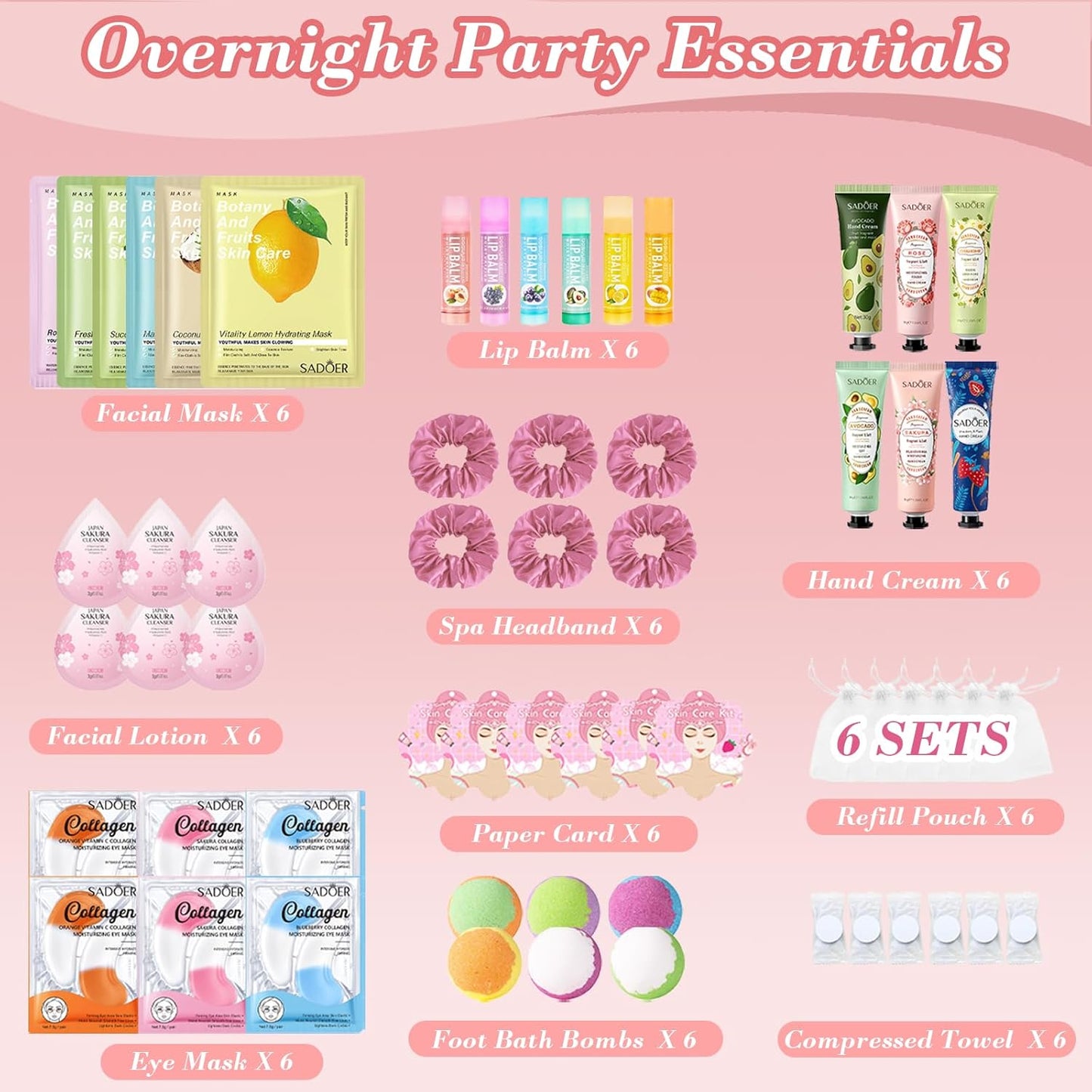 Spa Party Supplies Kit - 100PCS Balloons, Face Masks, Lip Balm & Foot Bath Bombs | Perfect Birthday Gift for Girls & Women