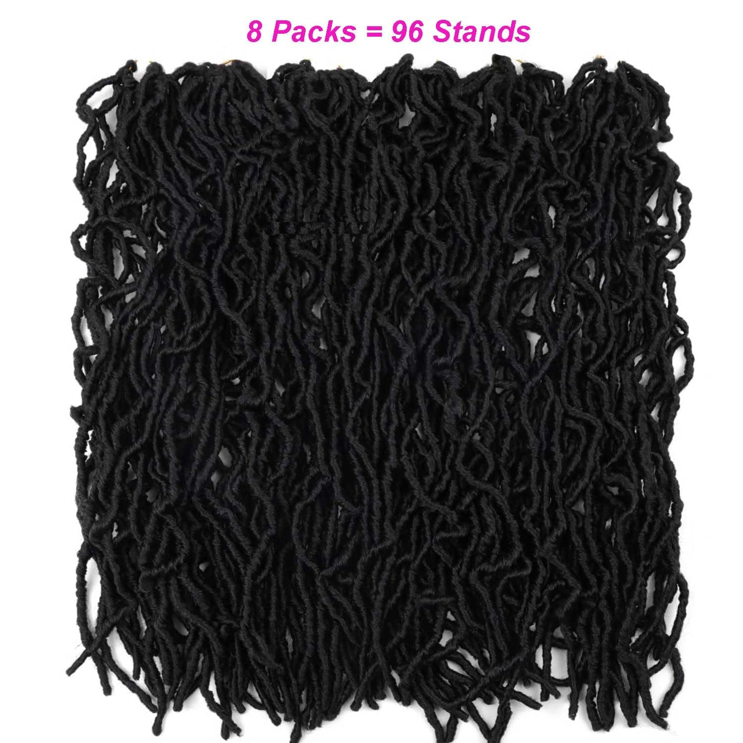 8 Packs Soft Locs Crochet Hair Pre Looped 24 Inch Faux Locs Crochet Braids for Butterfly Locs Synthetic Hair For Black Women (1B, 24 Inch (Pack of 8))