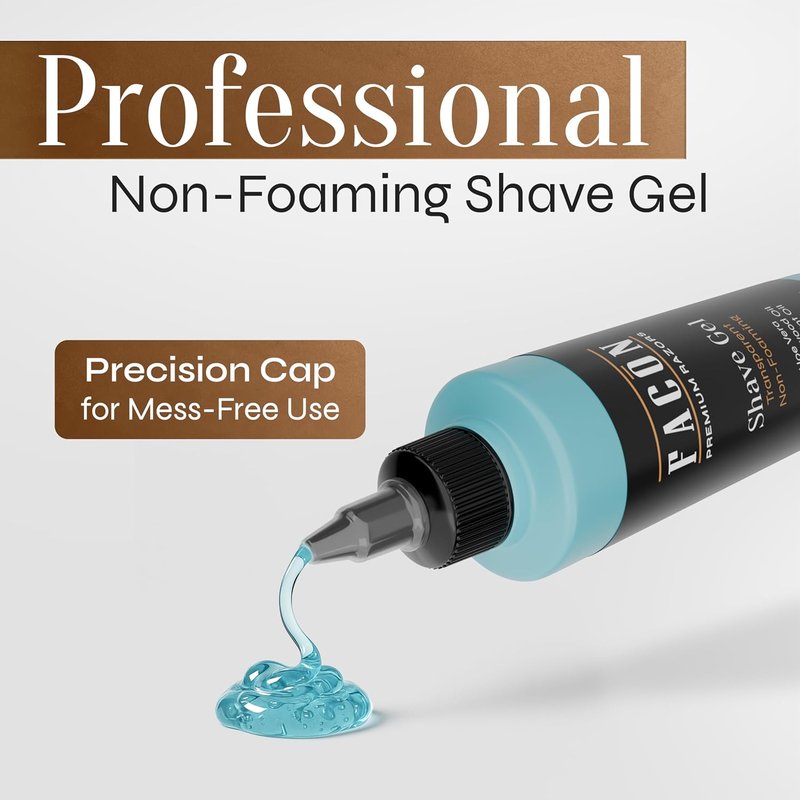 Transparent Shaving Gel for Men - Aloe Vera & Menthol Formula | Prevent Razor Bumps, 10 fl oz
