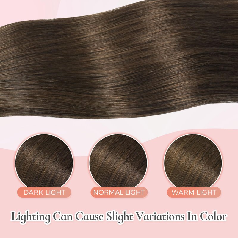 MEI YUAN LIN Hair Extensions Real Human Hair 14 Inch Clip In Human Hair Extensions Soft, Silky, Easy To Wear5pcs 80g Chocolate Brown