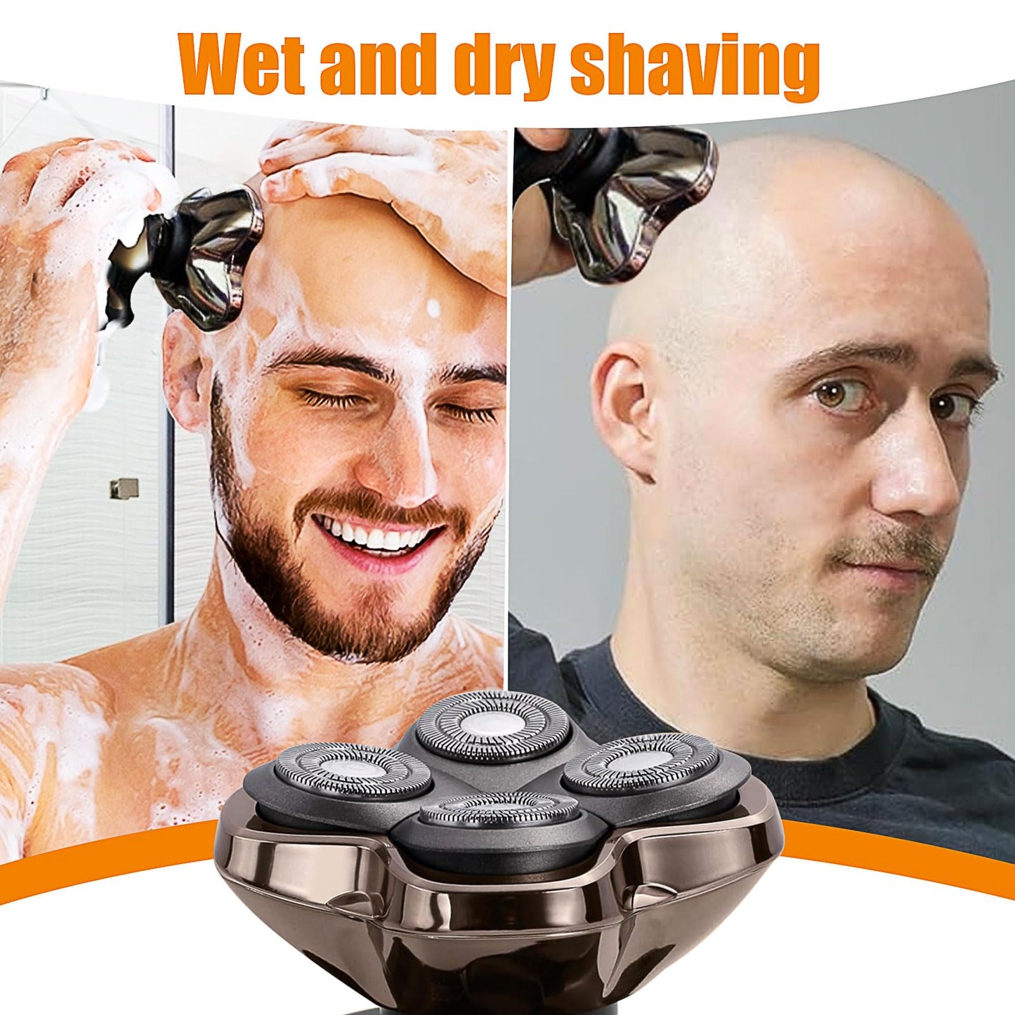Replacement Blades Shaver PRO 4 Heads Compatible with Skulls Pitbulls Series Head Shaver, Electric Shaver Replacement Hedas Gold PRO/Silver PRO/Platinum PRO/Butterfly Kiss PRO Head Shavers (2 Pcs)