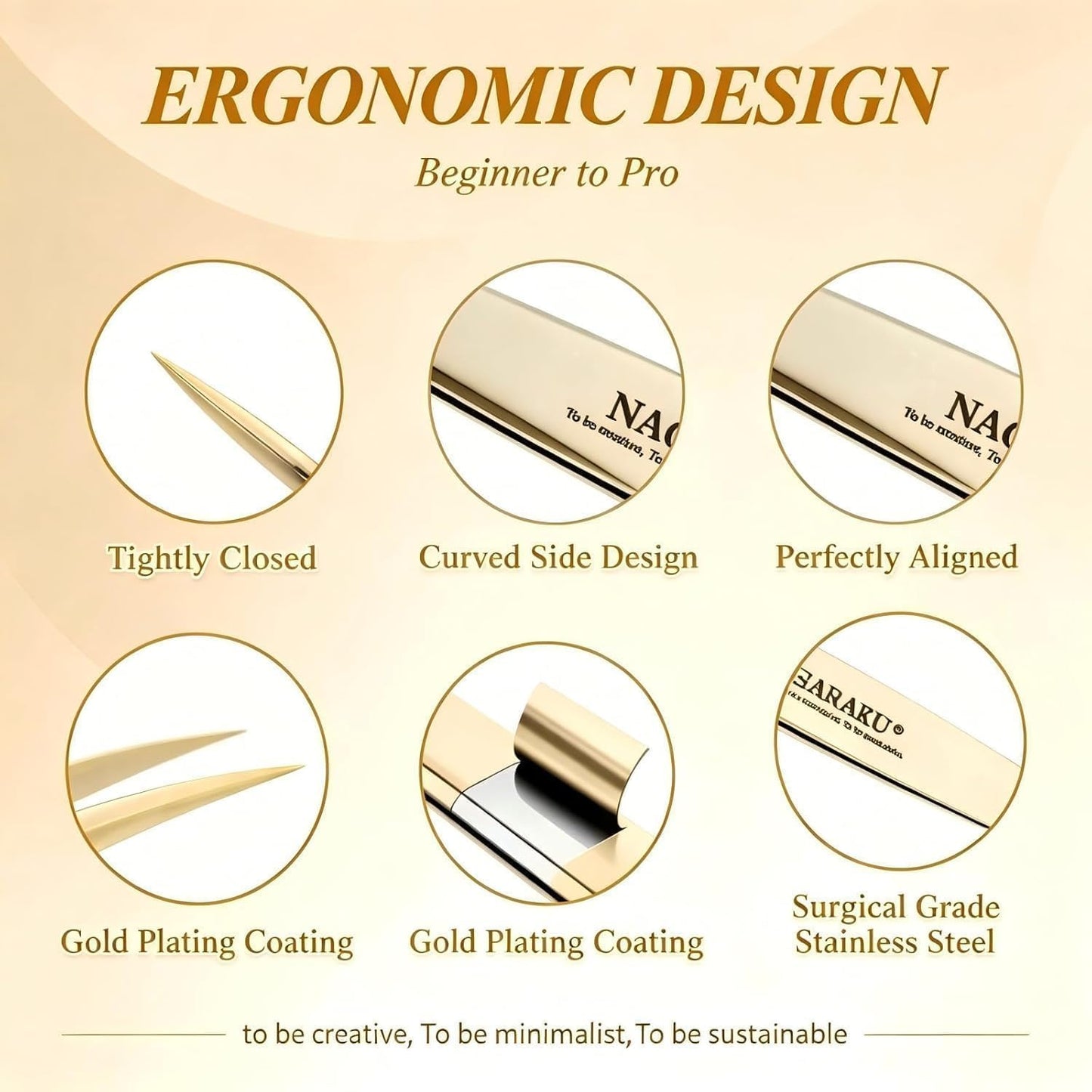 NAGARAKU Professional Eyelash Extension Tweezers, Precision Tip Stainless Steel Lash Tool Straight & Curved for Individual & Volume for Salon Use, 5 PCS Tweezer Set Easy Fanning w. Paper Box