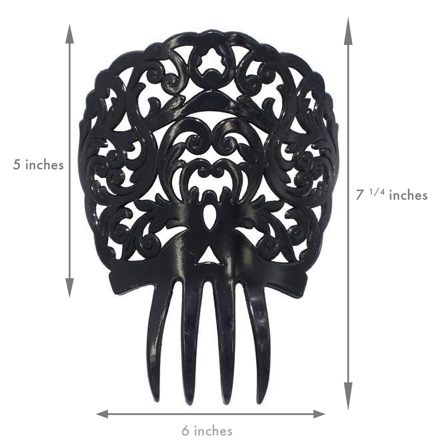 Spanish Hair Comb for Women – Traditional Flamenco Peineta Española for Girls – Ornamental Black Accessory from Spain – Flamenco Hair Combs – Spanish Combs – Mantilla Comb Model I by Ole Ole Flamenco