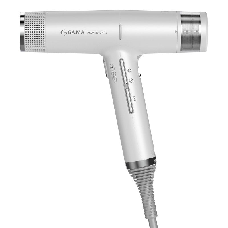 GA.MA iQ1 Perfetto Hair Dryer with 110,000 RPM Intelligent Brushless Motor, Oxy Active Technology, Auto-Clean & Washable Filter, Includes Diffuser & 3 Nozzles, Grey