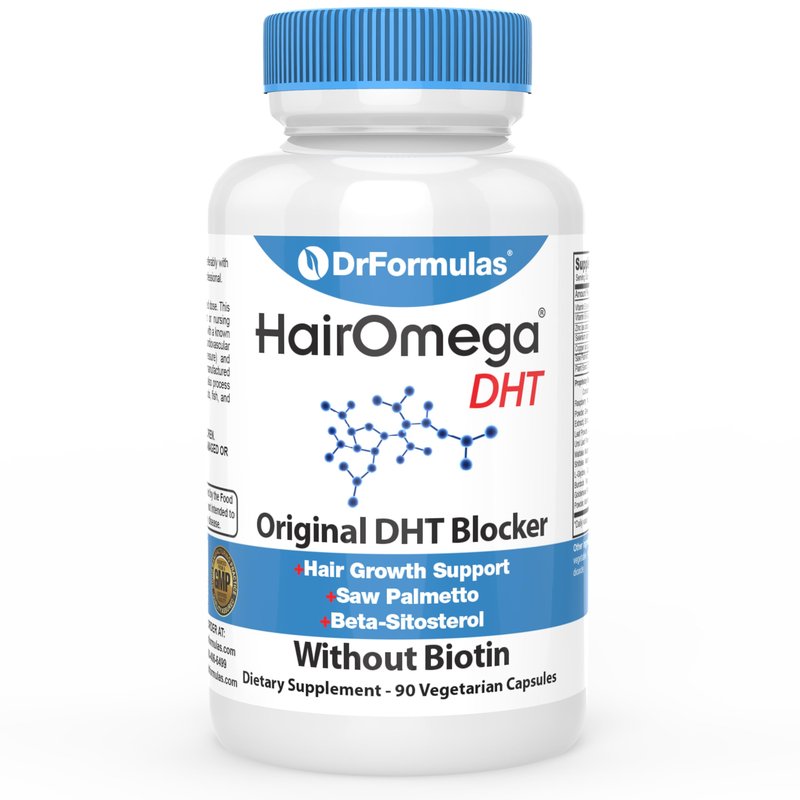 DrFormulas Original DHT Blocker Without Biotin | Hair Growth Supplement Pills for Women and Men, 45 Day Supply