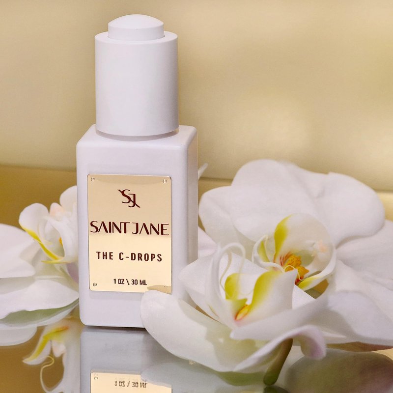SAINT JANE - The C Drops (Vitamin C Glow Drops Serum) | Hydrated, Glassy, Smooth Skin | Luxury, Floral-Infused, Clean Skincare (1 fl oz | 30 ml)