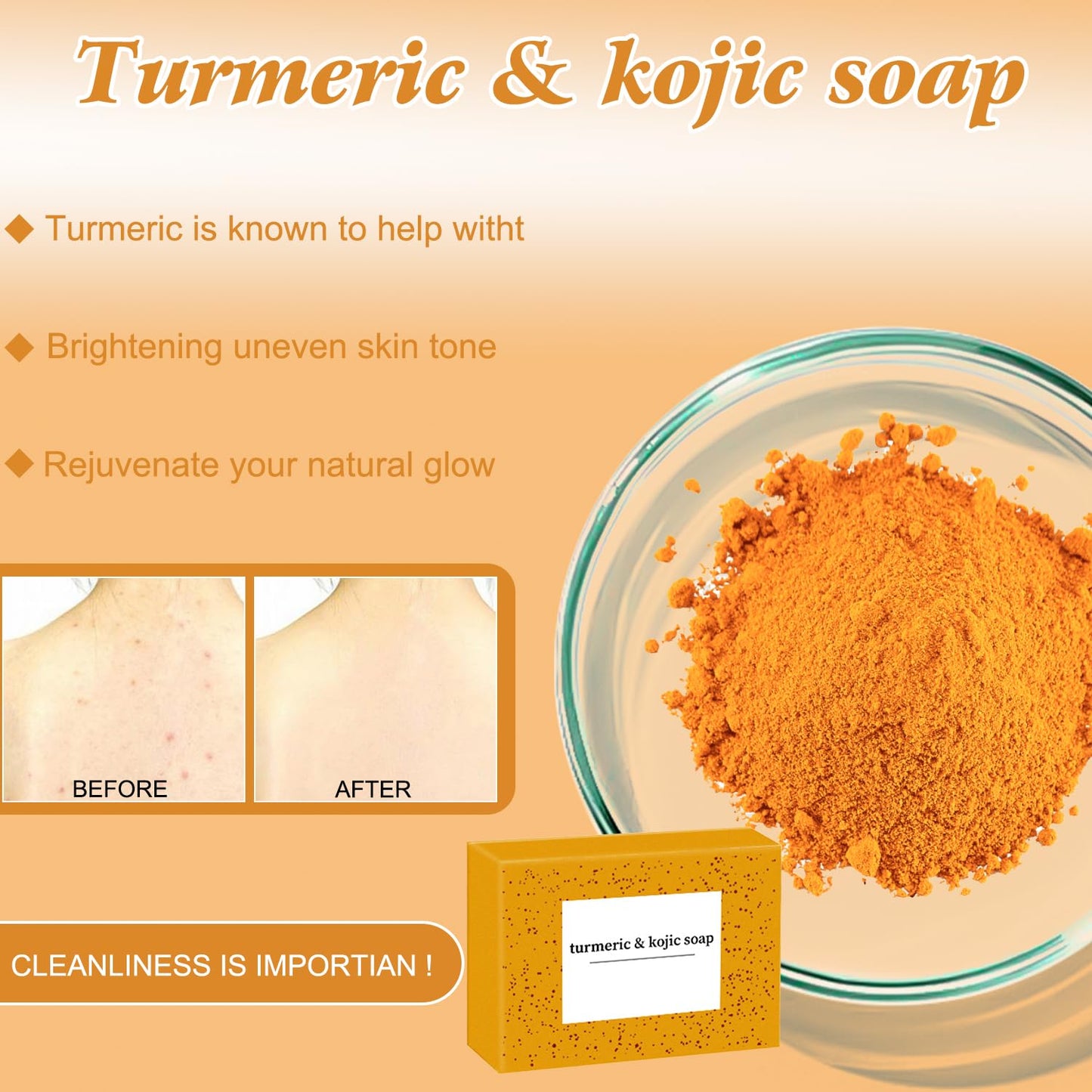 4Pcs Turmeric Wash and Care Three Piece Set,Turmeric Trio: Facial Wash,Cleansing Mousse & Soap for Skin Care,Turmeric Cleansing Exfoliating Pads,Turmeric Face Wash for Face & Body