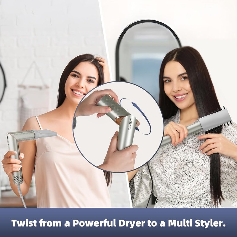 Hair Dryer Brush,Replacement for Shark, 5-in-1 Blow Dryer 110,000 RPM for Fast Drying, Multi Hair Air Styler with Auto Wrap Curlers Wand,Magic Air Styler for Curling Volumizing Straightening Styling