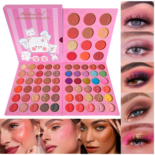 VERONNI 72 Colours Triple Layers Large Eye Shadow Golden Onion Matte Eyeshadow Blush Eyeshadow Palette All-in-One Palette Set, Micro Shimmer Stage Makeup Makeup Palette Set