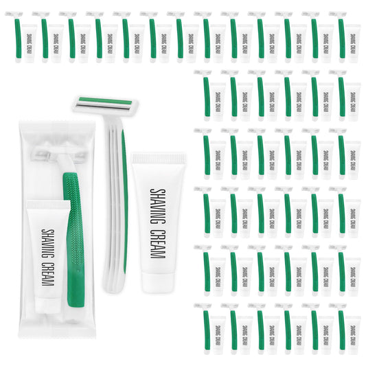 50 Disposable Razors in Bulk,Green Razors Individually Wrapped Bulk