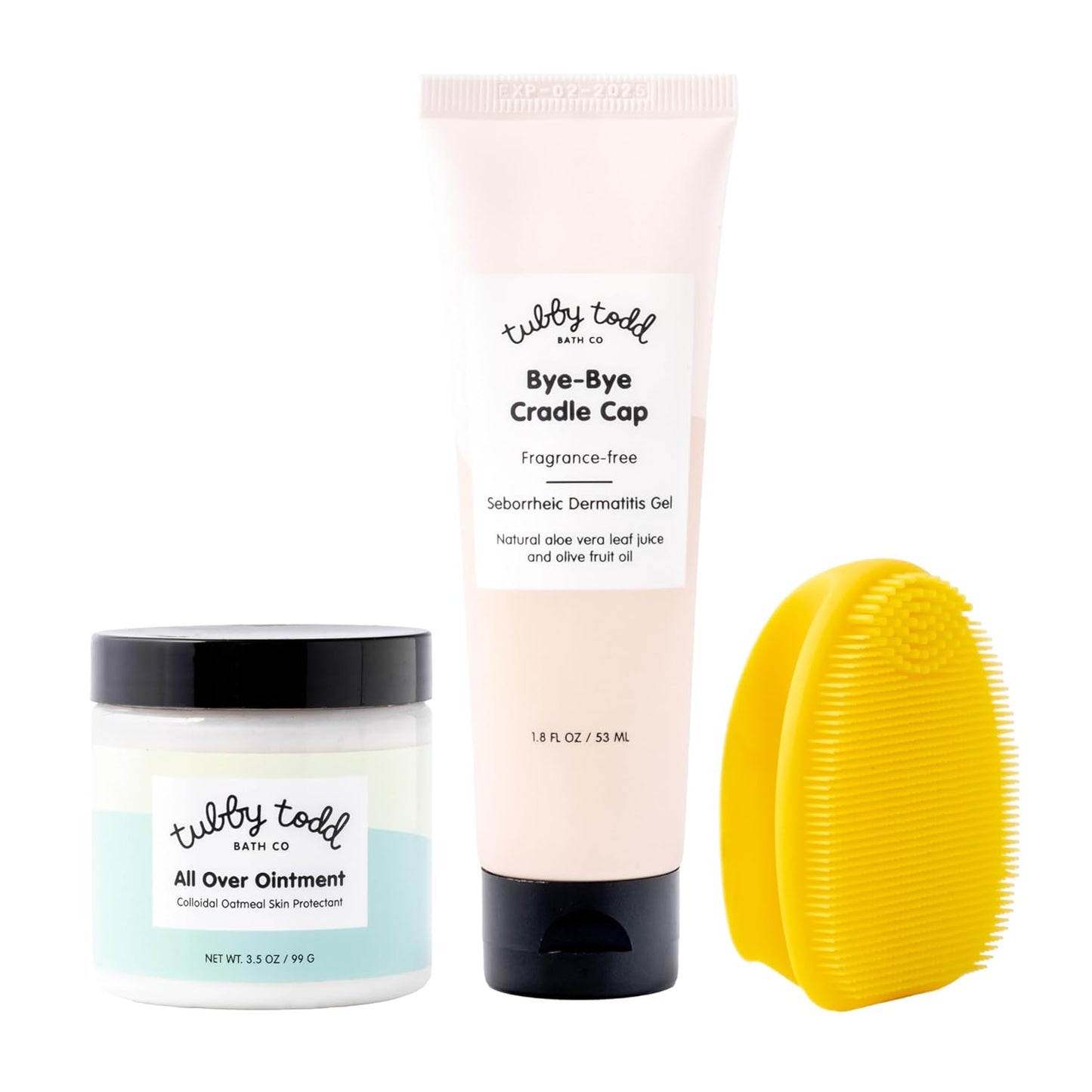 Cradle Cap Baby Hair Treatment Kit - Bye-Bye Cradle Cap Gel, Silicone Brush & Ointment | Gentle for Sensitive Skin