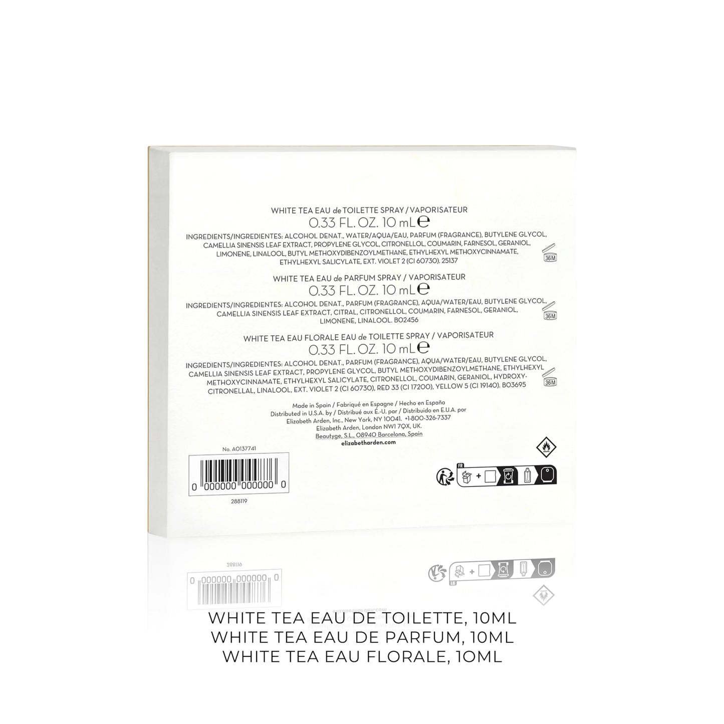 Elizabeth Arden White Tea Women's Perfume Gift Set, 3-Piece Mini Fragrance Discovery Set, Includes Eau de Parfum and Eau de Toilette, Travel Sized, 3 count (Pack of 1)