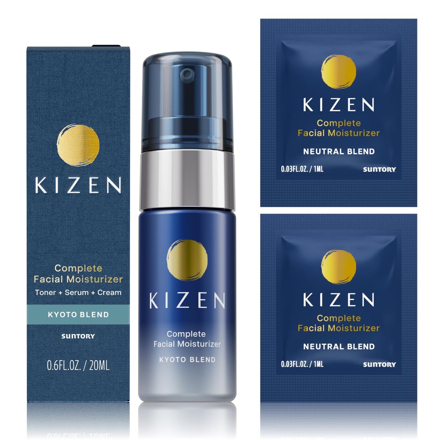 All-in-One | Face Moisturizer for Men | Anti Aging Face Cream for Men with Oak Extract | Anti Wrinkle Cream & Facial Moisturizer (Kyoto Blend, 0.68 fl oz / 20ml + 2 Neutral Blend Sachets)