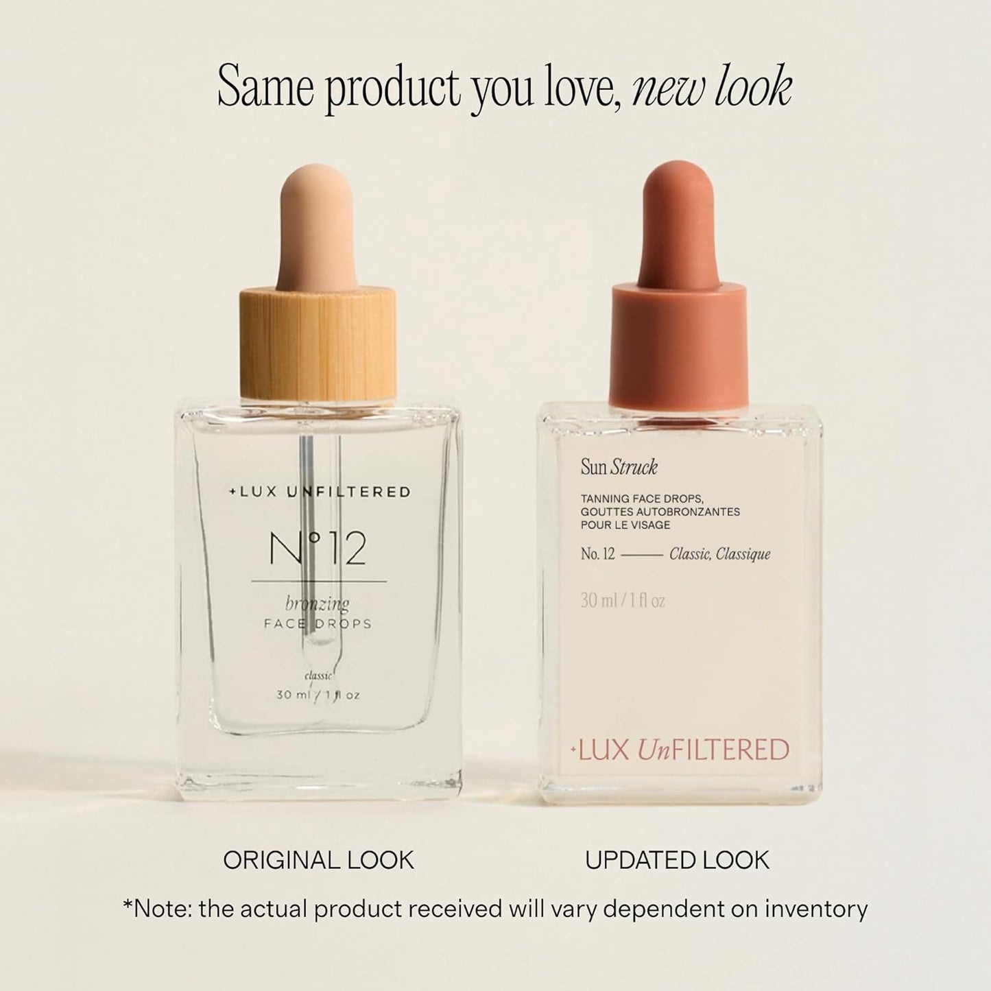 Lux Unfiltered N°12 Sun Struck Bronzing Face Tanning Drops - Gradual Self Tanner for Natural Glow | Vegan, Streak-Free, Fragrance-Free