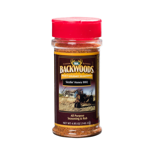 LEM Products Backwoods Sizzlin' Honey BBQ Rib Rub, All-Purpose Seasoning and Rub, Ideal for Wild Game and Domestic Meat, 4.95 Ounce Shaker Bottle