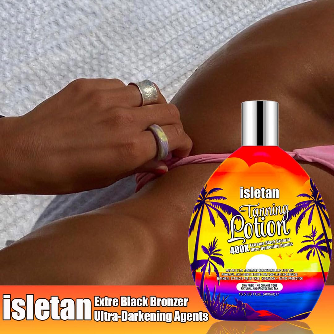 Bronzing Tanning Lotion - Indoor Tanning Bed Lotion with Bronzer & DHA-Free Formula | 13.5 oz