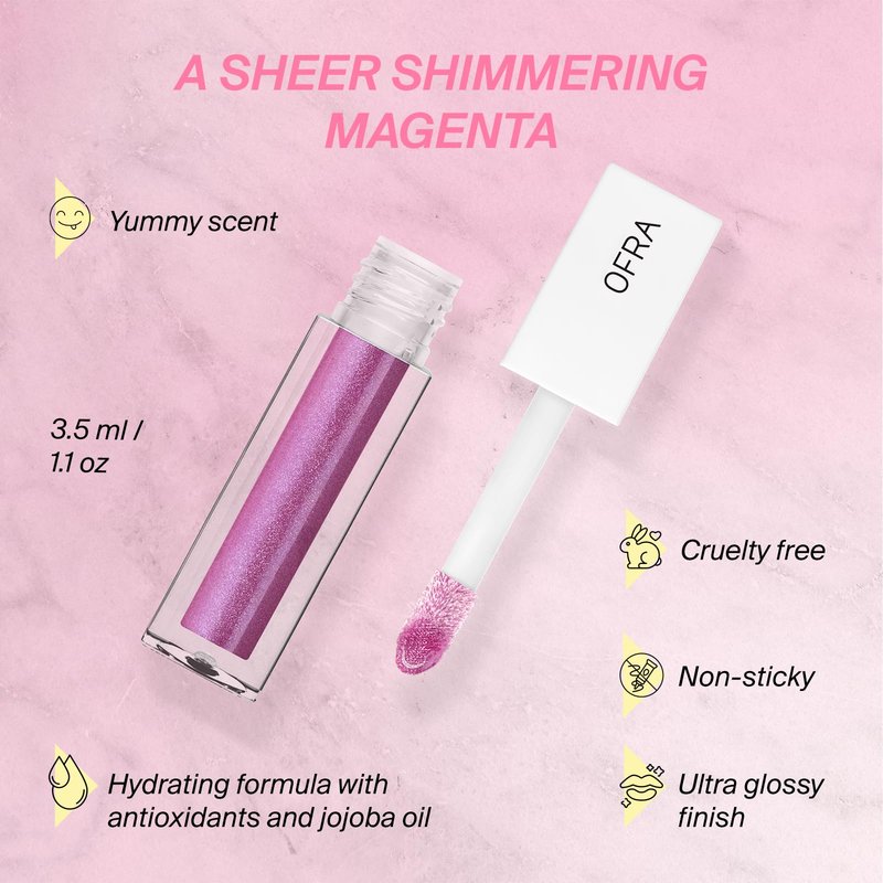 Ofra Lip Gloss - Babydoll | Non Sticky, Ultra-Glossy Lip Gloss | Long Lasting Formula for a Smooth, Hydrated Finish | 3.5ml/1.1oz