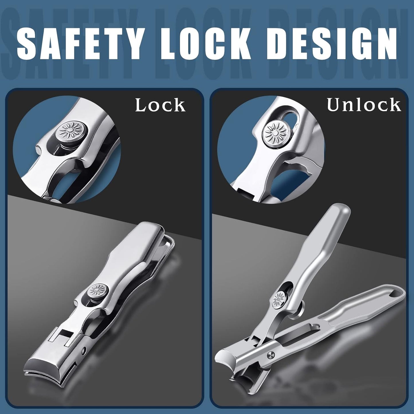 German Nail Clippers - Heavy Duty Toe & Fingernail Clippers for Thick Nails | Ultra Sharp Stainless Steel, Portable Design