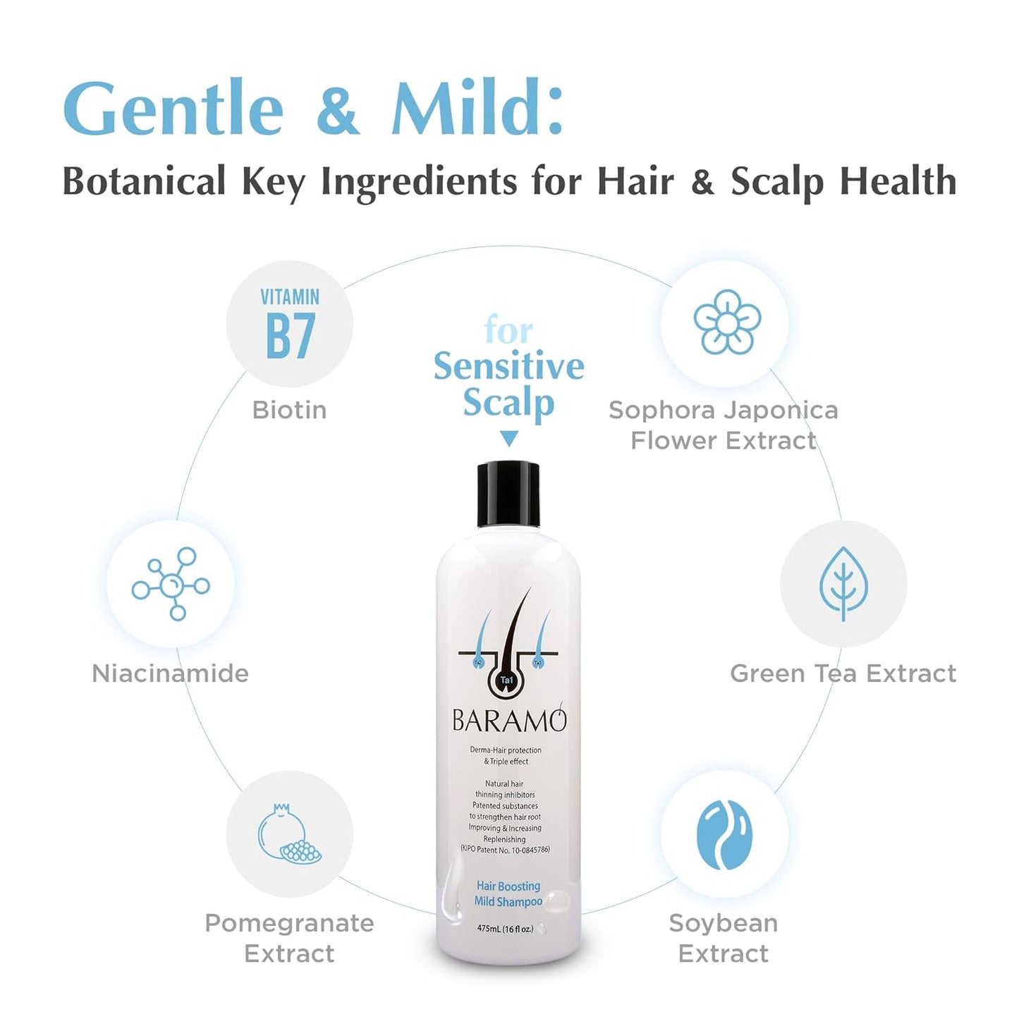 Hair Boosting Shampoo - Anti Hair Thinning & Loss | DHT Blocker, Sulfate-Free, 16 fl oz