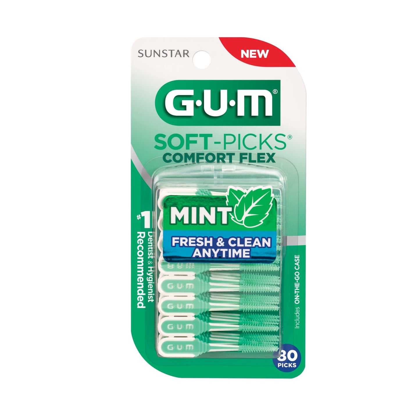 GUM Soft-Picks Comfort Flex Mint – Easy-to-Use Interdental Picks for Plaque Removal Health with Convenient Carry Case, Dentist Recommended, 80 Count (Pack of 4) 320 Total