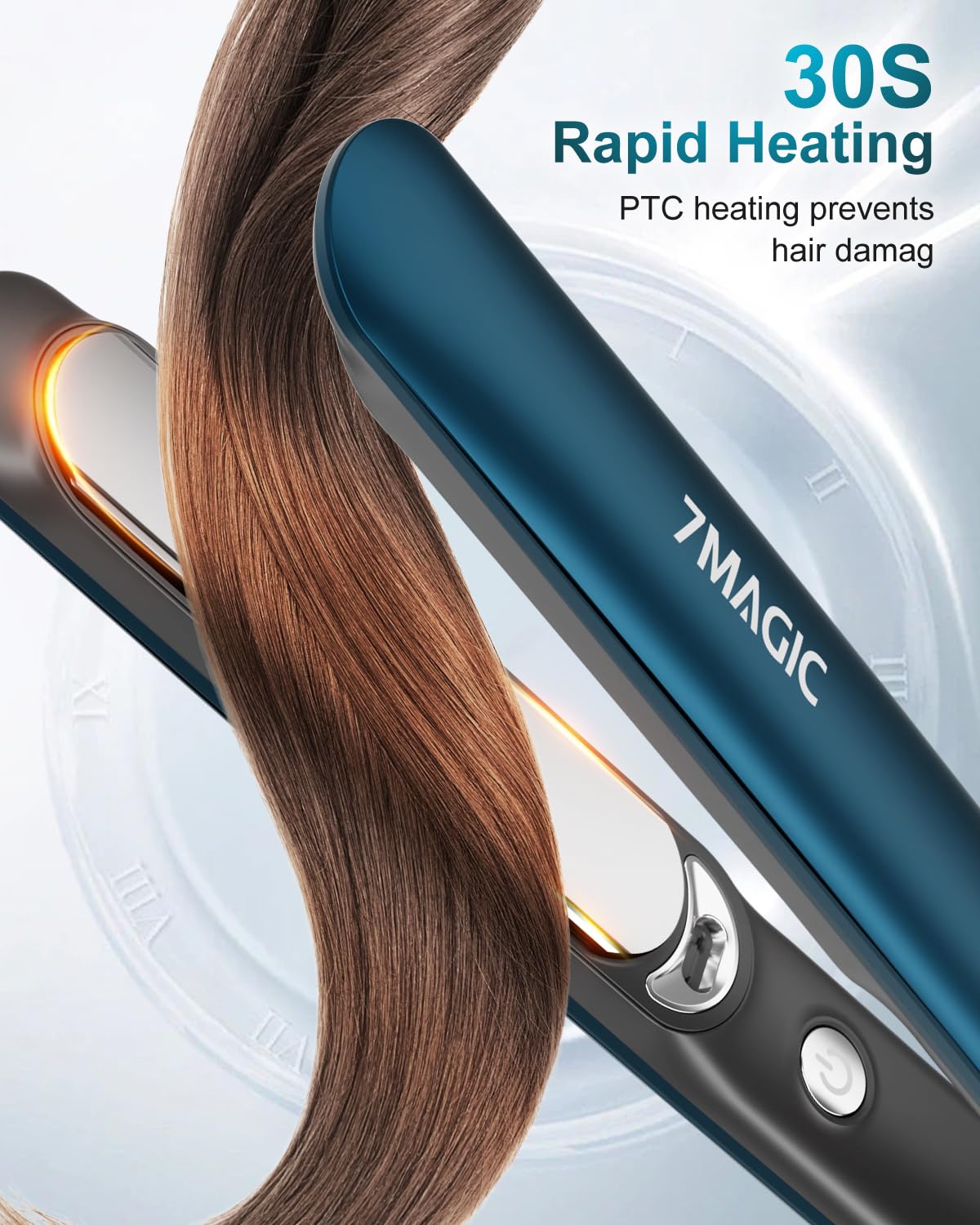 7MAGIC Hair Straightener - 1 Inch Titanium Ceramic Flat Iron | Professional 2-in-1 Styling Tool for Smooth, Shiny Hair
