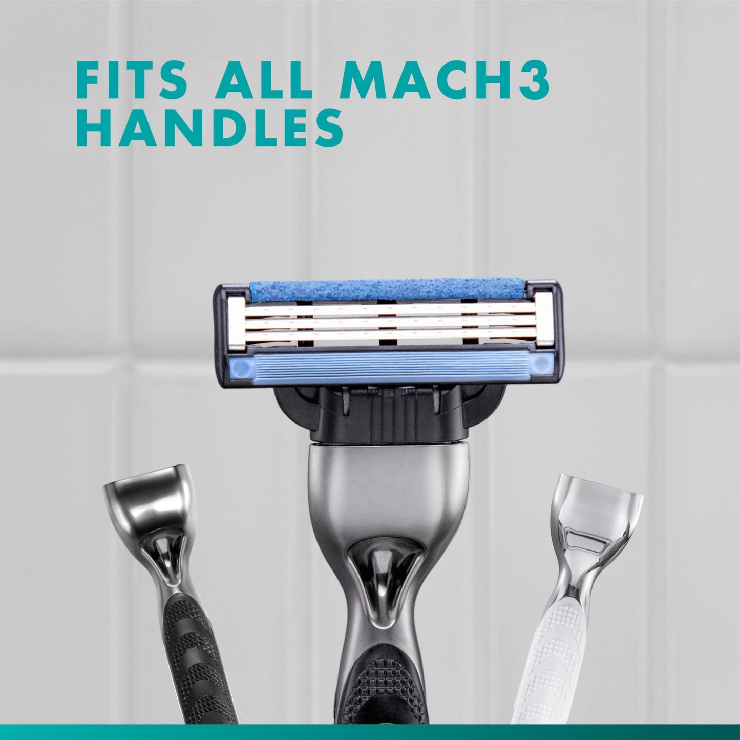 Gillette Mach3 Shaving Razor for Men, 1 Razor Gillette 3-Blade Handle for Men’s Grooming, 10 Razor Blade Refills, Lubrication Strip