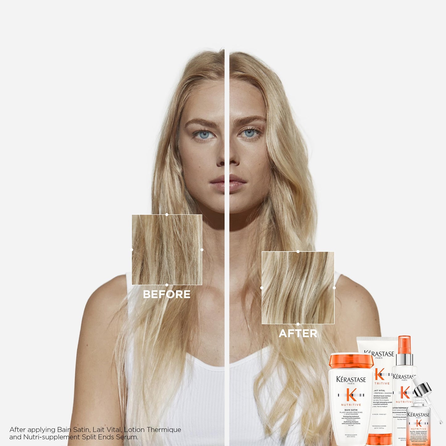 Kerastase Nutritive Split Ends Hair Serum For Dry Hair - Hydrating & Nourishing Leave-In Hair Oil Treatment For Smoothness and Shine, Ultra-Sealing Formula With Anti-Dryness Polymers, 1.7 Fl Oz