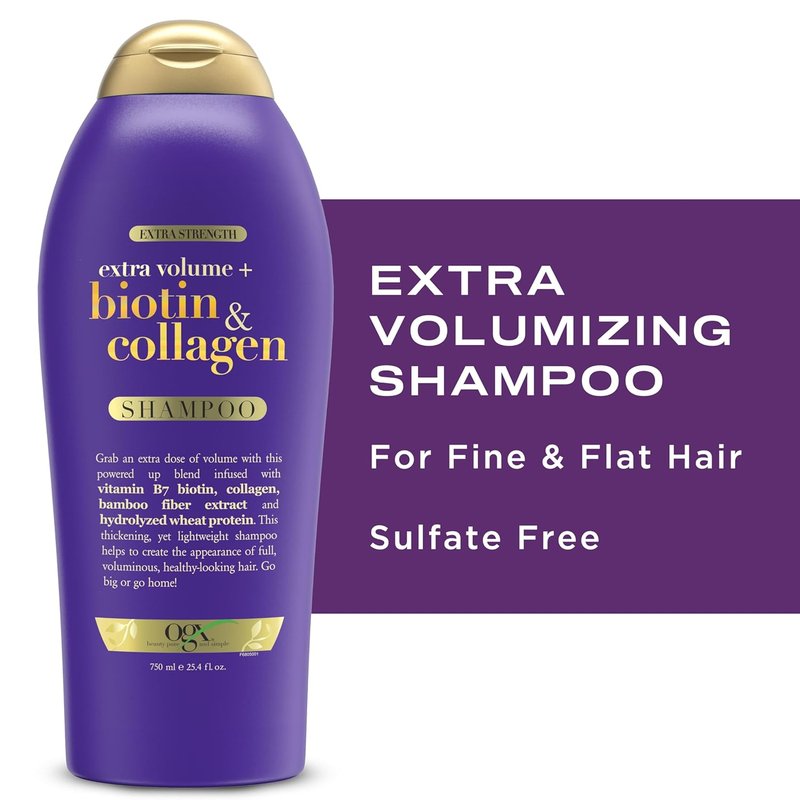 OGX Biotin & Collagen Volumizing Shampoo - Extra Strength for Thicker, Fuller Hair | 25.4 fl oz