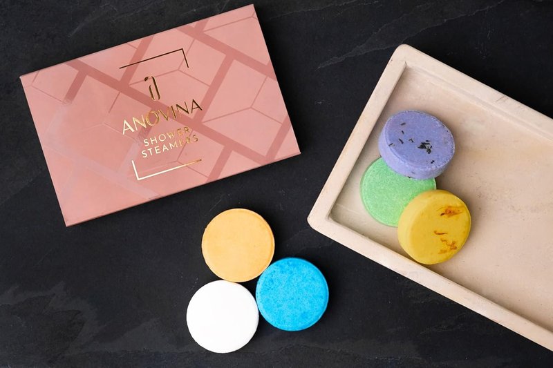 Anovina Aromatherapy Shower Steamers Gift Box | All-Natural Essential Oil Shower Tablets for Self-Care - Made in USA