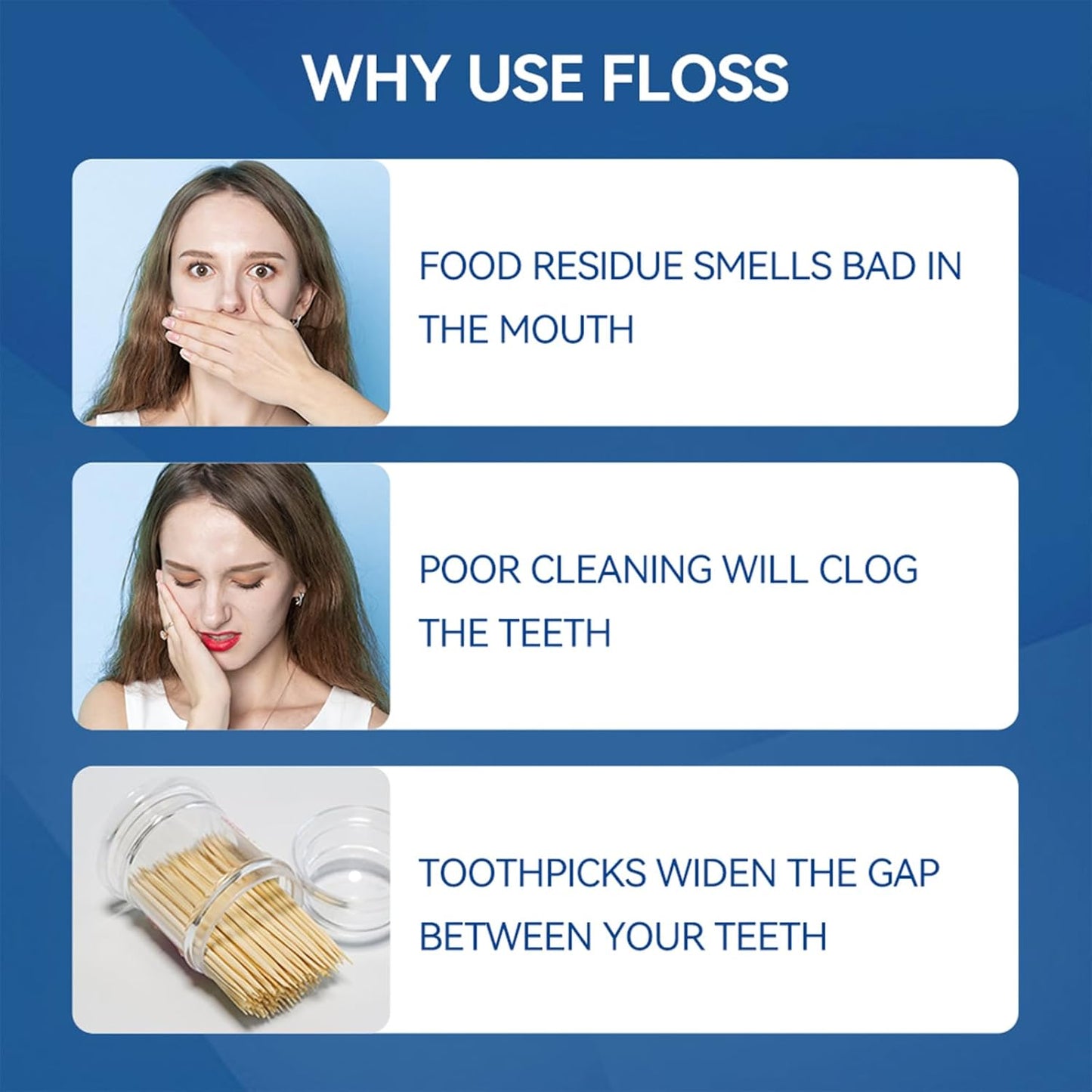 Waxed Dental Floss - Shred Resistant Plaque Remover for Deep Cleaning Teeth | 55 Yd, Easy to Use