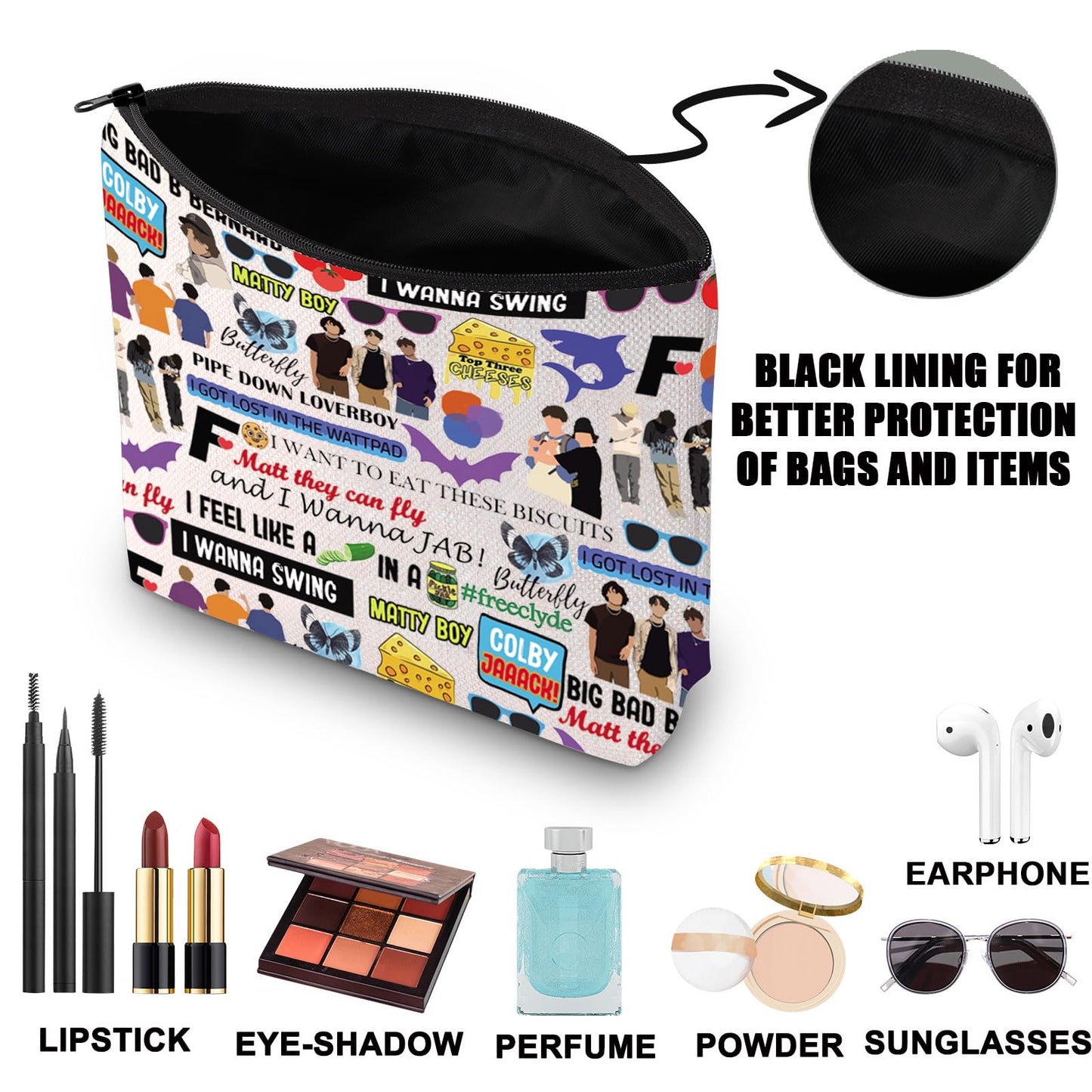 JNIAP Channel Video Makeup Bag Channel Video Gifts Team Orange Purple Blue Gifts Channel Video Merchandise(wanna swing Tote)