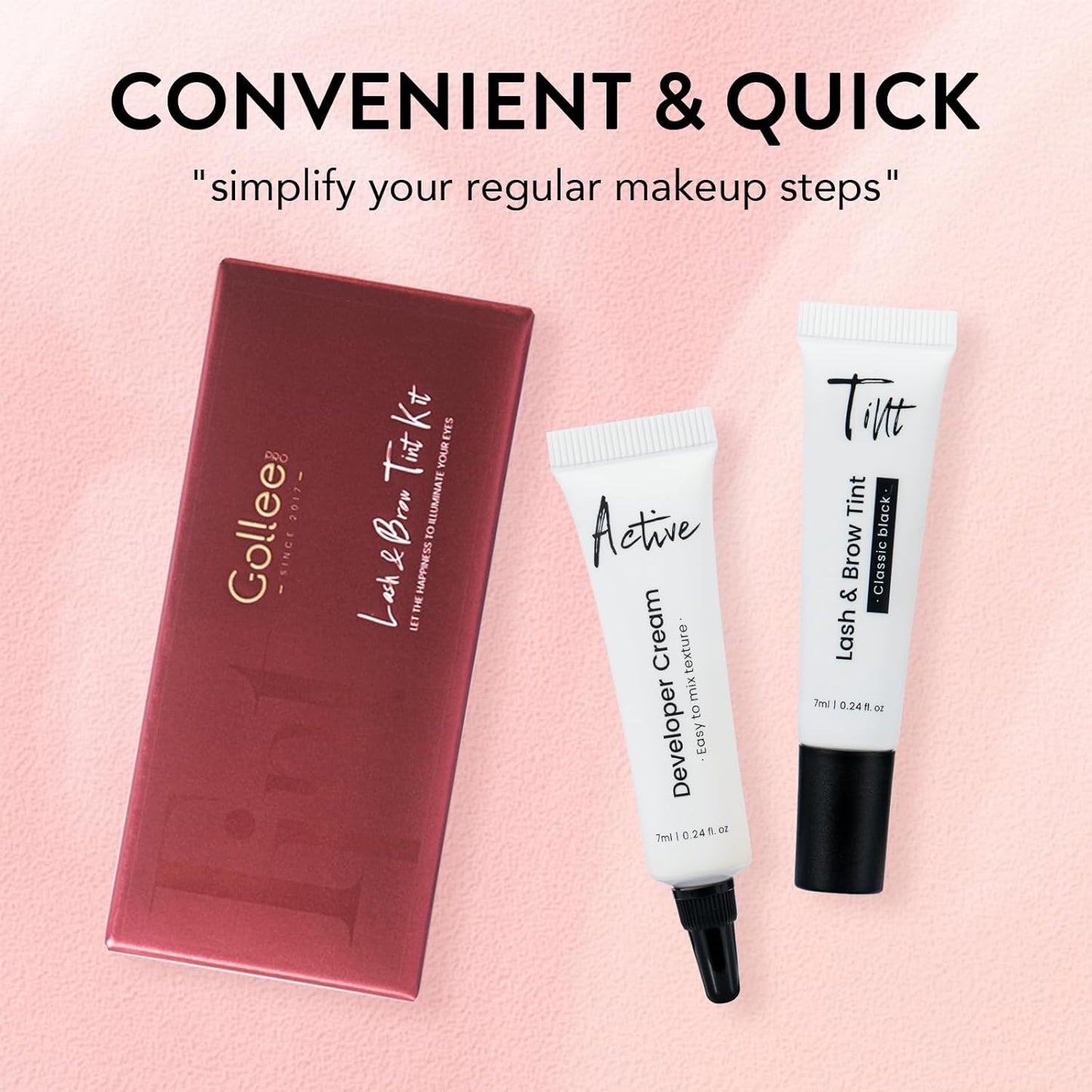 Lash Color Kit - Black Eyelash & Brow Dye Set | Long-Lasting Natural Effects, 8 Weeks of Use
