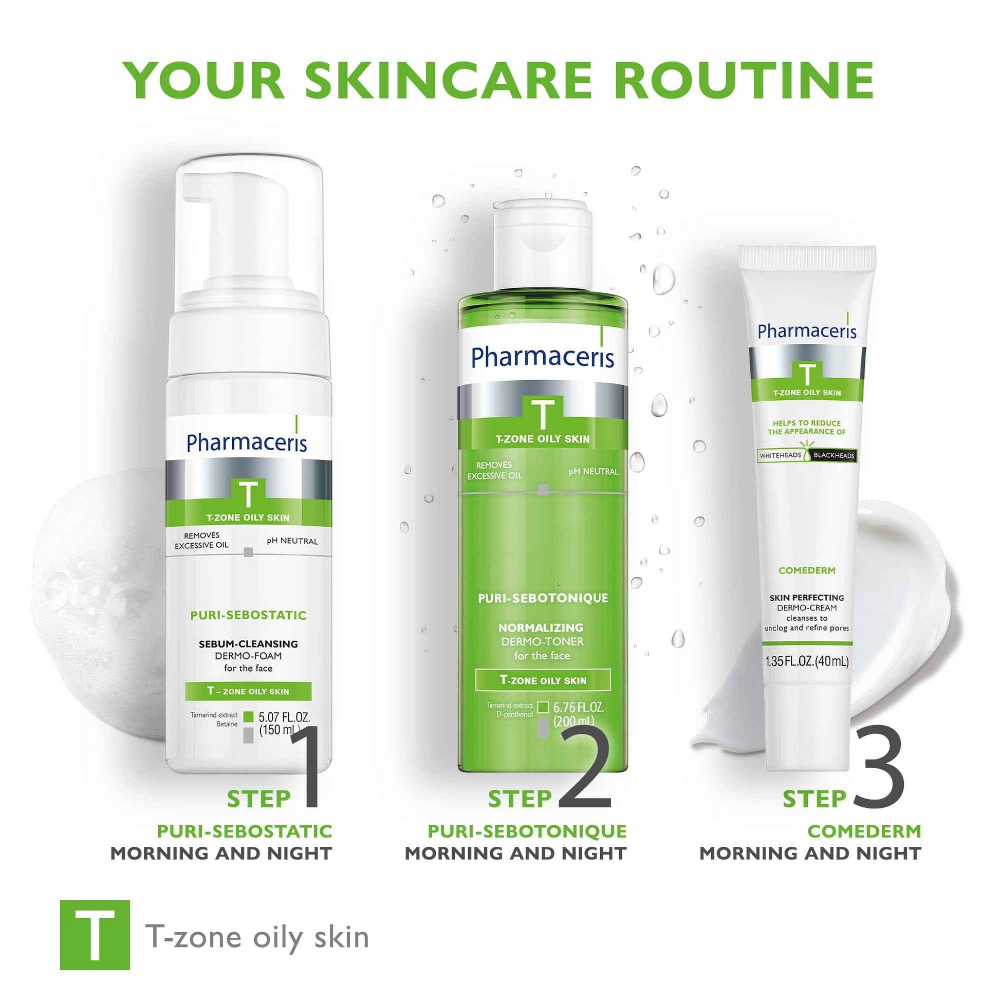 Pharmaceris Balancing Face Toner - Reduces Shine, Refreshes, Normalizes Oily & Sensitive Skin, Removes Sebum & Makeup, Helps Refine Pores, Gentle Alcohol-Free Astringent, Puri-SEBOTONIQUE, 6.76 fl oz