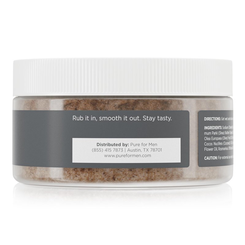 Pure for Men's Exfoliating Bum & Body Scrub | Gentle & Natural Cleanser, Removes Dead Skin Cells & Leaves Skin Smooth | Rosemary & Mint | 8 ounces