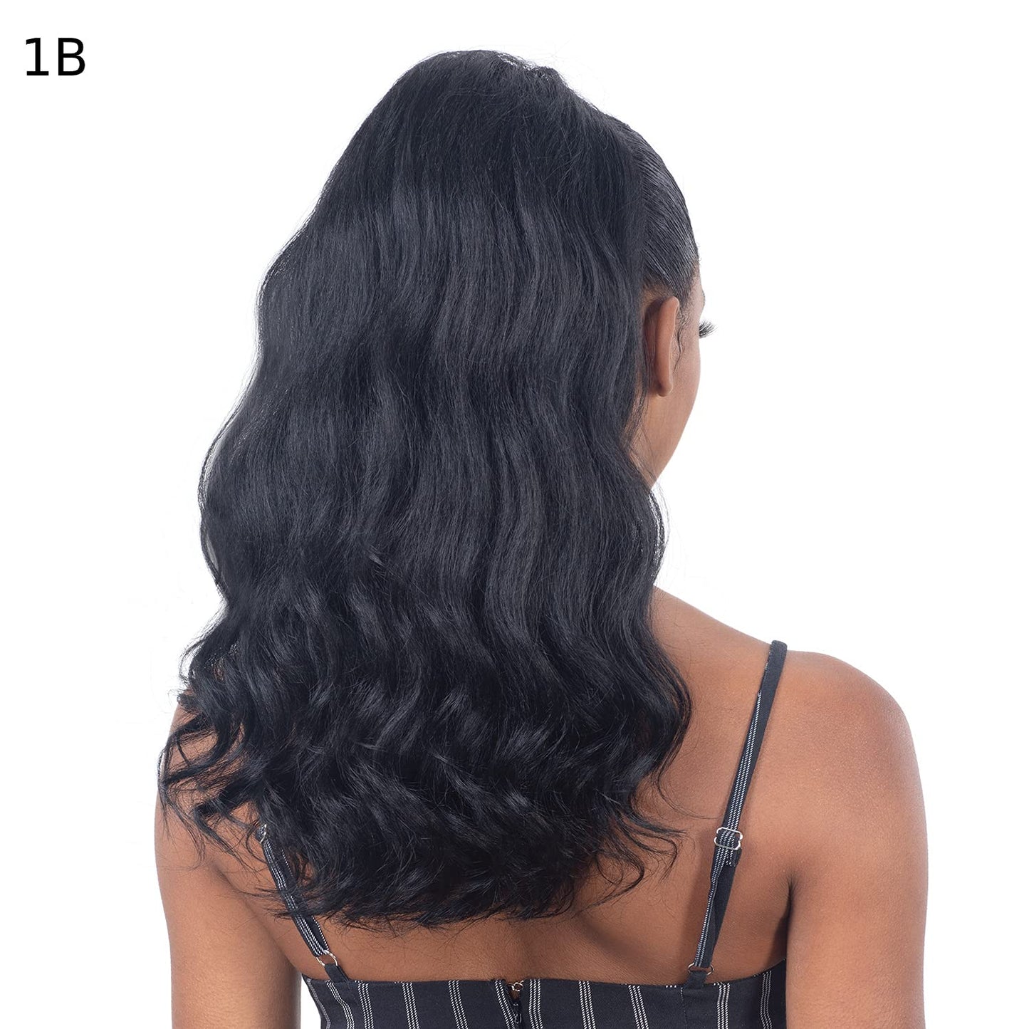 FreeTress Equal Wig Drawstring Ponytail Natural Me Natural Loose Wave (1B)